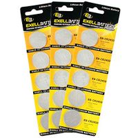 3X Exell 3-Volt Lithium Coin Cell Battery, EB-CR2450, 200 Milliamp Hours, 5-Pack Replaces DL2450, CR2450N, ECR2450, BR2450, BR2450-1W, CR2450N, KCR2450, LM2450, 5029LC
