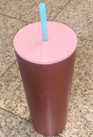 Starbucks 2019 Holiday Season Blue Straws GRADIENT PINK COLD CUP (24 OZ)