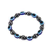 HEALLILY Magnetic Black Stone Elastic Bracelet Magnetic Therapy Bracelet Health Care Stretch Bracelet for Men Women