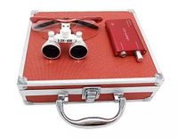 APHRODITE Surgical 3.5X420mm Binocular Loupes+3W LED Head Light+Aluminum Box Red in US Stock