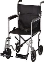 NOVA Medical Products 19" Steel Transport Wheelchair, Hammertone