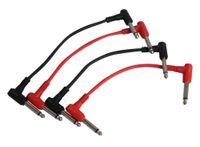Sendt 1/4 inch (6.3mm) Male to Male Mono Instrument Cable 4 pack, 2 Red and 2 Black