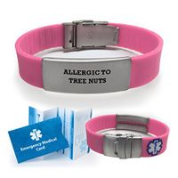 Allergic to Tree Nuts Medical Alert ID Bracelet for Women