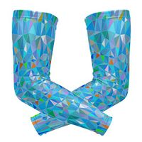 Unisex Arm Sleeve Colorful Triangle Abstract Geometric UV Protection Arm Compression Sleeve Skin Protection Sport Arm Cooler Sleeve for Running Hiking Jogging Motorcycling Climbing Camping
