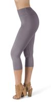 SATINA High Waisted Super Soft Capri Leggings - 20 Colors - Reg & Plus Size (One Size, Lilac Gray)