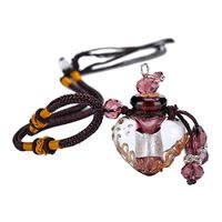 HOUSWEETY Aromatherapy Essential Oil Diffuser Necklace - Glazed Glass Locket Pendant