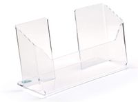 Displays2go Tabletop Literature Holders, Single Pocket Holds 9" Brochures, 25 Pack, Clear (LH925S)