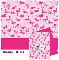 Pink Flamingo Tissue Paper Printed Designs - Matching Solid Tissue for Coordinating Gift Wrapping for Pink Flamingo Gifts for Women or Men Hawaiian Gifts or Tropical Gifts(Flamingo Hot Pink)