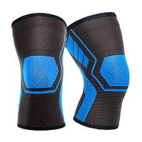 XGEAR Knee Brace Support Compression Sleeves for Running, Pain Relief, Injury Recovery, Basketball and More Sports, Black & Blue/1Pair, L