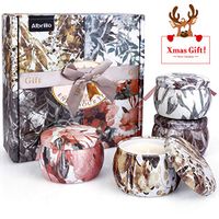 Albrillo Scented Candles Gift Set,4.4 Oz Unit,30H 100% Natural Soy Wax for Stress Relief and Aromatherapy,Portable Tin Candle Set for Christmas Day,Anniversary