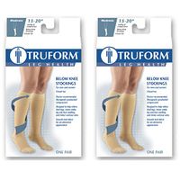 Truform Compression 15-20 mmHg Knee High Closed Toe Stockings Beige, Medium, 2 Count
