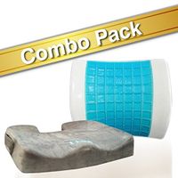 Bael Wellness seat Cushion for Sciatica, Coccyx, Tailbone, Back Pain & Lumbar Support Gel Enhanced Cushion Combo Pack