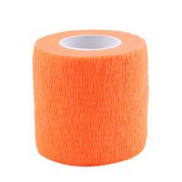 VGEBY 5Rolls Self Adhesive Bandage, Waterproof Non Woven Elastic First Aid Self Adhesive Cohesive Wrap Tape(Orange)
