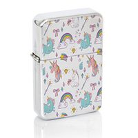 Angel Indigo Unicorn Rainbow Pink Baby Blue Windproof Flip Top Silver Lighter