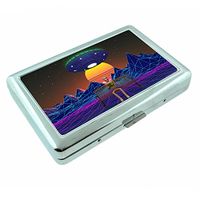Alien Abduction Em2 Hip Silver Cigarette Case Id Holder Metal Wallet 4" X 2.75" RFID Protection