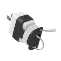 The Snap Back Charger Winder Compatible with Apple 12W iPhone, and iPad Chargers for travel and cable management