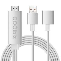 Elaco Lightning to HDMI Adapter, 1080P HDTV 8 Pin Lightning Cable Display Adaptor Compatible with iPhone for iPad Compatible with Samsung (Silver)