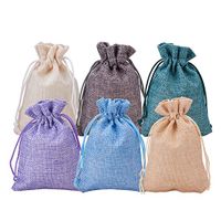 BENECREAT 30Pack 6 Color Burlap Bags with Drawstring Gift Bags Jewelry Pouch for Valentine's Day, Wedding Party and DIY Craft Packing, 5.3 x 3.7 Inch