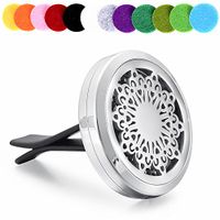 memorial jewelry Essential Oil Diffuser Locket Clip Perfume for Car Stainless Steel Aromatherapycar Clip