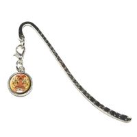 Watercolor Tiger Face Metal Bookmark Page Marker with Charm