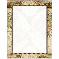 Old World Map Letterhead Laser & Inkjet Printer Paper, 25 pack