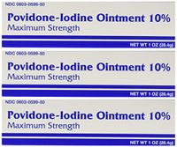 Major Pharmaceuticals Povidine Iodine USP First Aid Ointment for Cuts, Scrapes and Burns, 3 Count