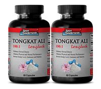 Pure Male Enhancement Supplement - Tongkat Ali Root Extract 100: 1 - Boost Sexual Desire, Increase Sexual Activity, Sensations and Testosterone (2 Bottles 120 Capsules)
