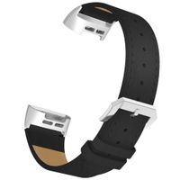 Simpeak Band Compatible with Fitbit Charge 3/Charge 3 SE, Women Men Slim Genuine Wristband Strap Replacement for Fitbit Charge 3/3 SE, Black