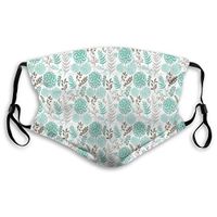 Fashion Comfortable Windproof mask,Abstract Design Foliage Artistic Illustration with Floral Elements Dotted Leaves,Printed Facial Decorations for Unisex M