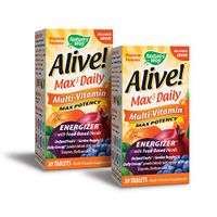 Nature's Way Alive! Premium Max3 Daily Multi-Vitamin Energizer with Food Based Blends, No Added Iron, 30 Count, Pack of 2