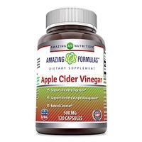 Amazing Formulas Apple Cider Vinegar - 500 Mg, Capsules (Non-GMO) - Supports Healthy Weight Management - Supports Digestive Functions - Natural Cleanser. (120 Count)