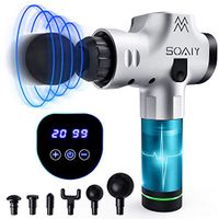 Massage Gun, 20 Speeds Super Quiet Rechargeable Massage Gun Muscle Massager, Cordless Handheld Deep Tissue Percussion Massage Gun for Athletes, Back, Neck Pain Relief with 6 Heads, Carrying Case