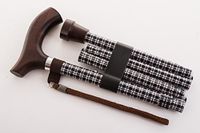 SUN Adjustable Aluminum Folding Walking Stick Cane with Wrist Strap & Pouch, Small Lattice