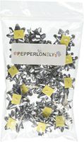 20pc Peel & Stick 1-1/4" Metallic Silver Mini Star Confetti Bows Christmas Gi.