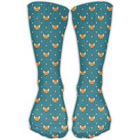SockChaoL Men Beautiful Fox Pattern Dress Sock Shoe Size 6-10