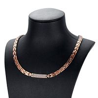 RainSo Elegant Crystal Copper Magnetic Therapy Necklace for Women Pain Relief for Arthritis Adjustable