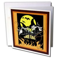 3dRose Set of 12 Greeting Cards, Two Old Witches Making a Brew (gc_36403_2)