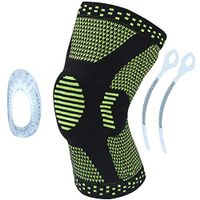 Knee Brace Compression Sleeve with Side Stabilizers & Patella Gel Pads Knee Support Protector for Running, Basketball, Weight Lifting, Gym,Eniscus Tear Arthritis Sports Joint Pain Relief (Green, L)