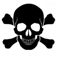 Skull and Cross Bones Vinyl Decal Sticker | Cars Trucks Vans Walls Laptops Cups | Black | 5.5 inches | KCD1277