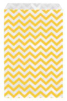 200 pcs Yellow Chevron Paper Gift Bags Shopping Sales Tote Bags 6" x 9" Zig Zag Design-Caddy Bay Collection