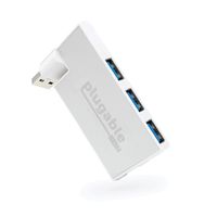 Plugable USB Hub, Rotating 4 Port USB 3.0 Hub, Powered USB Hub (Compatible with Windows, macOS & Linux, USB 2.0 Backwards Compatible)