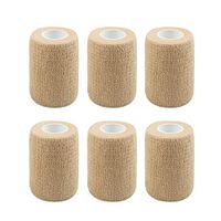Banglijian Self Adherent Self Adhesive Tape, Cohesive Bandage Tape, Strong Elastic Sports Tape, 3 inches, 5 Yards, Pack of 6 (Skin Color)