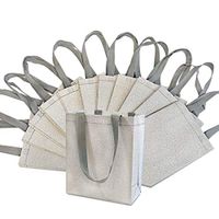 8x4x10" 12 Pcs. Medium-Small Metallic Silver Reusable Glitter Gift Bags with Handles, Birthday Party Favor Bags Bags for Weddings, Holidays and All Occasions