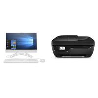 HP 21.5-Inch All-in-One Computer, AMD A4-9125, 4GB RAM, 1TB Hard Drive (22-c0010, White) & OfficeJet 3830 All-in-One Wireless Printer (K7V40A)