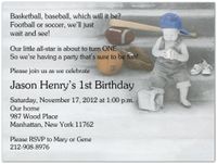Little Sport 1st Birthday Invitations - Set of 20
