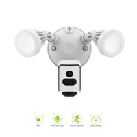 Freecam Floodlight Camera Two Way Audio Motion-Activated HD Security WiFi Camera with Colorful Night Vision and Support Cloud Storage,16GB SD Card Included,L800E White