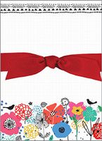 Birds & Colorful Flowers Chunky Thick Bow Notepad, 150 sheets