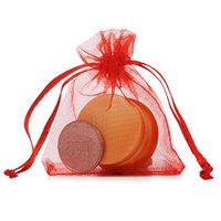 100 Pcs 5x7 Inches Red Sheer Organza Gift Bags with Drawstring Bulk,Wedding Party Christmas Favor Baby Shower Bags,Small Mesh Jewelry Wrap Pouches,Cookies Chocolate Candy Bag for Kids Birthday