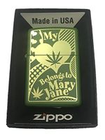 Zippo Custom Lighter -"My Heart Belongs to Mary Jane" Weed Pot Leaf Marijuana