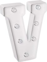 Darice White Metal Marquee Letter - V - 9.87" Tall, White Finish